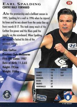 1997 Select AFL Ultimate Series #75 Earl Spalding Back